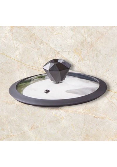 Diamond Silikon Kenarlı 16 Cm Cam Tencere Kapak Ve Elmas Model Te