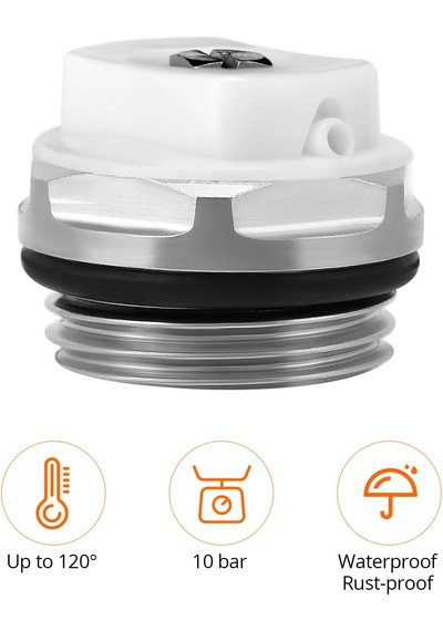 Panel Radyatör Petek Hava Alma Pürjör Tahliye Tapası Metal Dayanıklı Kolay Kullanım 19mm 21mm