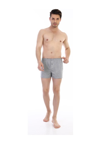 Çift Kaplan Erkek Penye Gri Boxer 805 Gri
