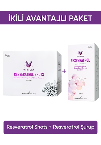 İkili Avantajlı Paket 1 Resveratrol Shots + Resveratrol Şurup