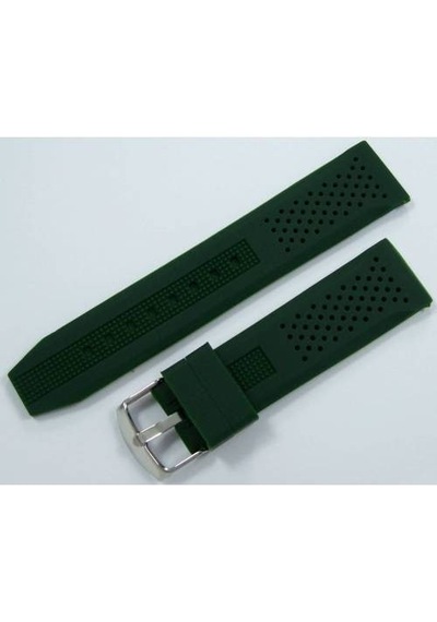 Lacost Model Saat Kordonu Haki Yeşil 24Mm Silikon Kordon