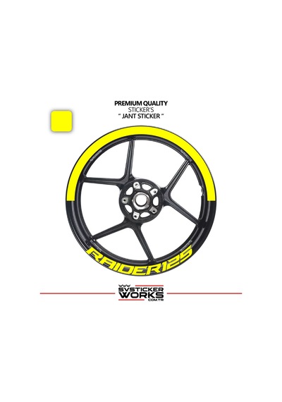 Tvs Raider 125 Jant Şeridi Yarım Jant Kaplama & Raider 125 Yazı Sticker Seti 12836449