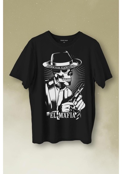 Turkish Ganster El Mafia Mafya Temalı Baskılı Tişört Unisex T-shirt 001
