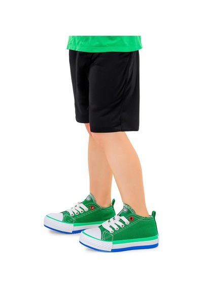 Kiko Kids Tinna Bağcıklı Erkek Bebek Keten Spor Ayakkabı Yeşil