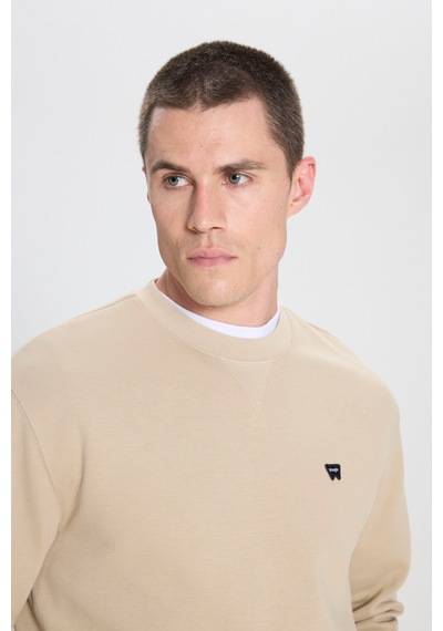 Wrangler Regular Fit Normal Kesim Bisiklet Yaka Bej Sweatshirt W242726614 Bej
