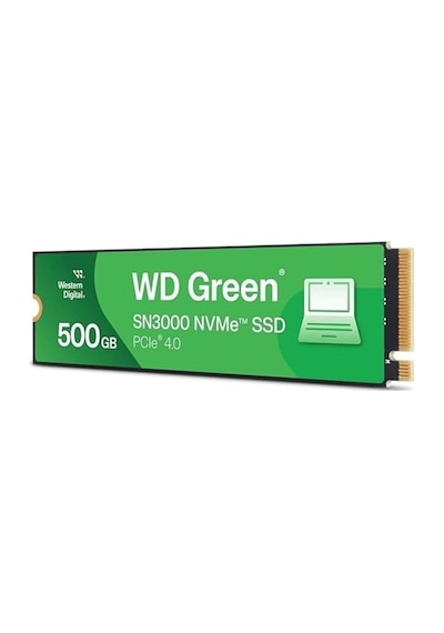Western Digital Green Sn3000 Nvme 500 Gb 5.000 Mb/sn'ye Kadar Okuma 4.000 Mb/sn'ye Kadar Yazma - Wds500g4g0e