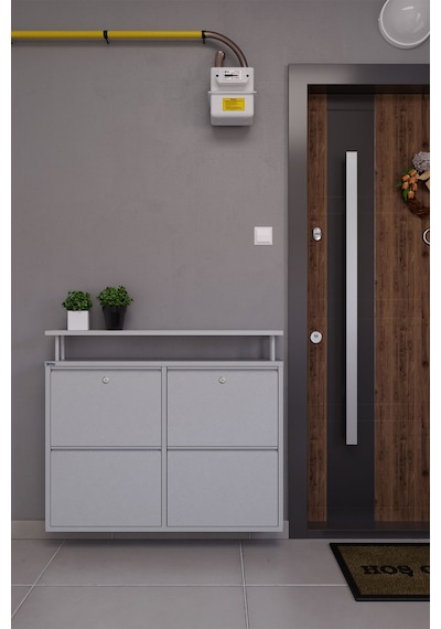 Ceha Kilitli Tablalı 4'lü Metal Ayakkabılık - Gri K.AYK-2.4/G/P 7035/KL Ceha Kilitli Tablalı 4'lü Metal Ayakkabılık - Gri K.AYK-2.4/G/P 7035/KL