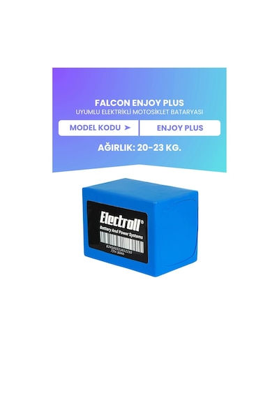 Falcon Enjoy Plus Batarya Eko Kapasite Lifepo4 72v 30ah Elektrikli Motosiklet Bataryası