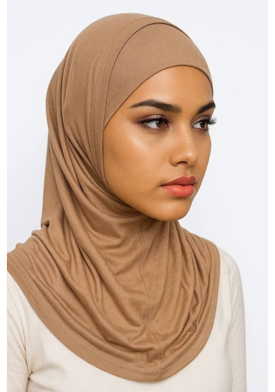 Aldaıyr Hijab 2 Parça Likra Kumaş Vizon