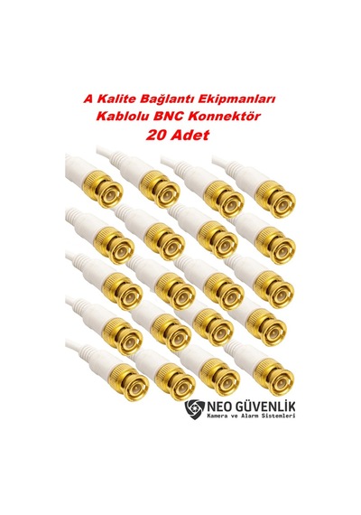 20 Adet Hazır Kablolu Bnc Konnektör bnc 20 adet