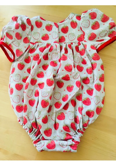 Bebe Organik Muslin Bebek Tulumu Kırmızı - Ekru