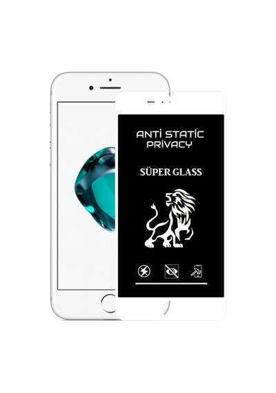 Apple Uyumlu   iPhone Se 2022 Tam Kaplayan Anti Statik Hayalet Süper Cam Ekran Koruyucu - Beyaz