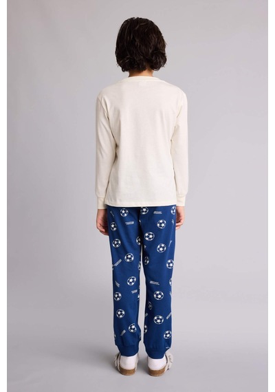 Defacto Regular Fıt 2li Pijama Takımı Erkek Çocuk G9973a826sper98 Ekru-er98