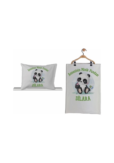 Pia Baby Gl 2009 İsme Özel Pandalı Beşli Tulum Set Krem