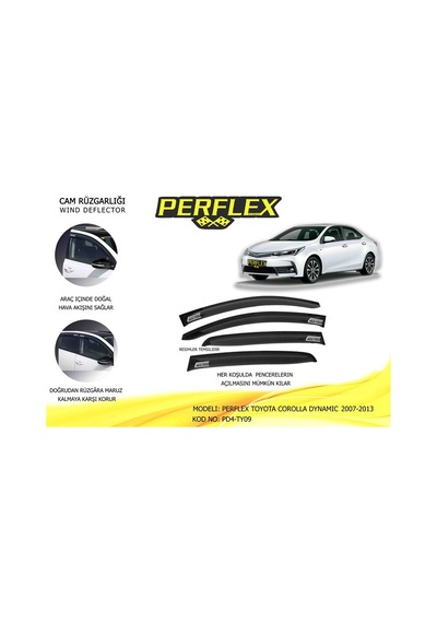 Perflex Pd4-ty09 Cam Ruzgarlıgı Mugen Tıp 4 Parca Toyota Corolla Dynamıc 2007-2012