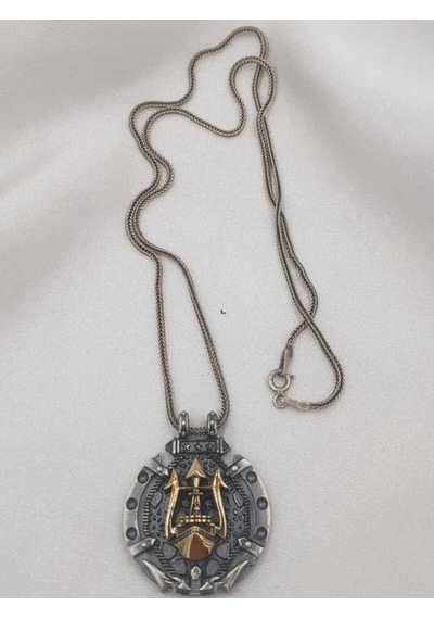 Vog Vikings Gotik Tasarım Üç Başlı Mızrak İşlemeli 925 Ayar Gümüş Sevgiliye,babaya,arkadaşa Kolye