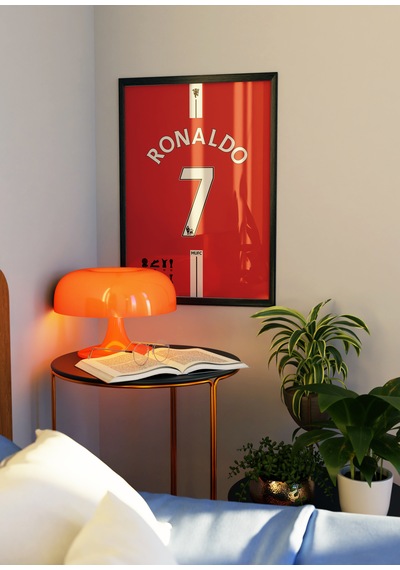 Ronaldo 7 Manutd Forma Tasarımlı Poster Siyah Çerçeveli