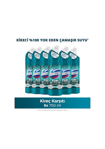 Domestos Dual Action Kireç Karşıtı Çamaşır Suyu 750 Ml X6 Diğer