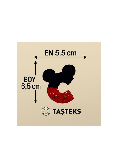Taşlı Ütülenebilen Veya Sticker Olarak Kullanılabilen ' Mickey C ' Harfi