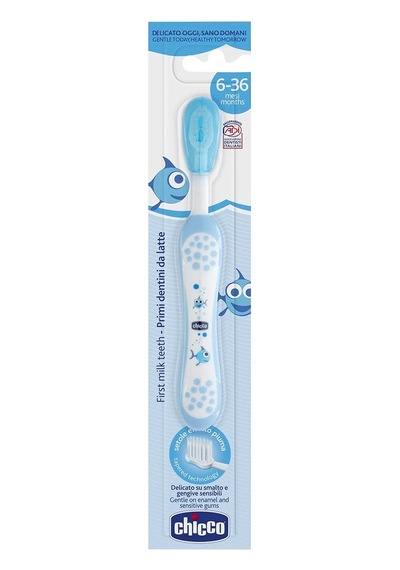 Chicco İlk Süt Dişi Fırçası Mavi 6-36 Ay Çok Renkli