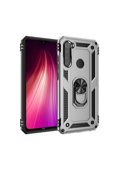 Xiaomi Redmi Note 8 Kılıf Sert Silikon Yüzüklü Stand Özellikli Kapak