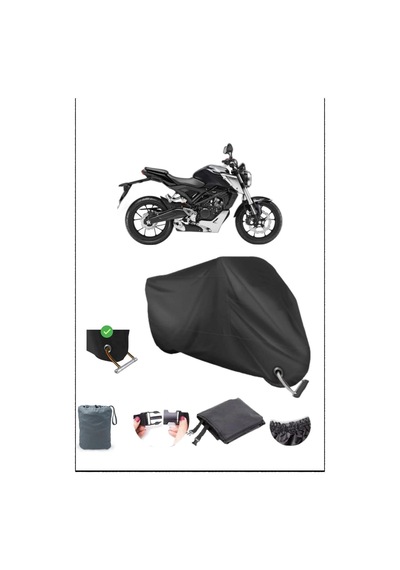 Siyah Honda Cb125r Dayanıklı Kilit Uyumlu Su Geçirmez Motosiklet Brandası