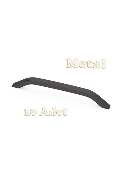 İdil Alüminyum Metal Lüks Modern Mobilya Çekmece Mutfak Dolabı Kulpu Siyah 224mm 10 Adet Siyah