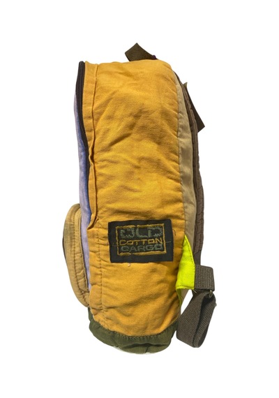 Old Cotton Cargo Kaliteli Tek Bölmeli Vintage Disayn Günlük Gezi Spor Okul Sırt Çantası Patchwork Komor 29x42cm Mor