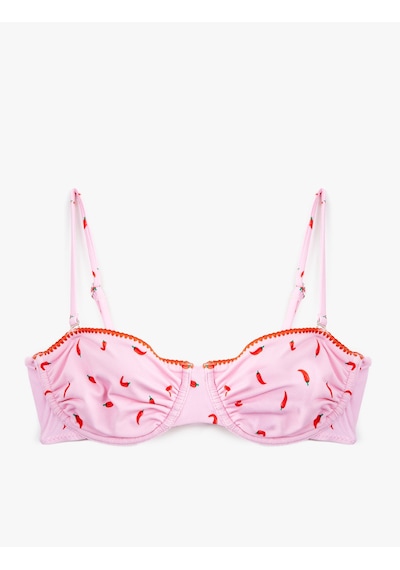 Koton Koton X Sibil Çetinkaya - Kroşe Detaylı Biber Baskılı Balenli Bikini Üstü Çıkarılabilir Askılı Pembe Desenli 6sak10257mm Koton Koton X Sibil Çetinkaya - Kroşe Detaylı Biber Baskılı Balenli Bikini Üstü Çıkarılabilir Askılı Pembe Desenli 6sak10257mm