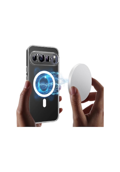 Caseonn Google Pixel 10 Pro Xl Kılıf Magsafe Özellikli Sararmaz Kristal Sert Kapak Şeffaf