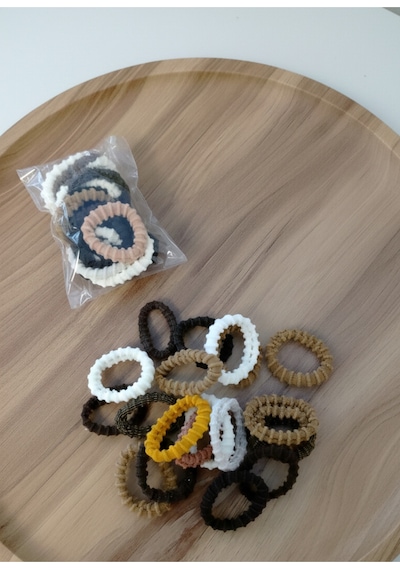 Şehrazat Handmade 6li Fitilli Renkli Havlu Lastik Toka Seti Çok Renkli