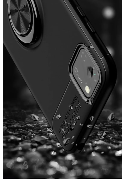Newface Huawei Y5p Kılıf Range Yüzüklü Silikon - Siyah