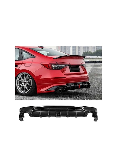 Honda Civic Fe Arka Ek Plastik Siyah Difüzör 2022 2023 2024 2025 Arka-bodykit-ek-karlık