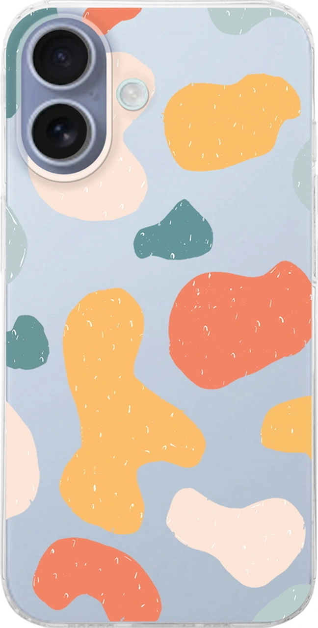 Apple Uyumlu iPhone 16 İle Grunge Baskılı Kamera Korumalı Şeffaf Kılıf