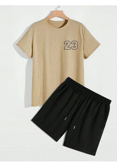 23 Sayılı T-shirt Şort - Vizon Siyah Alt Üst Takım Şort Tişört Kombin Baskılı Bisiklet Yaka Vizon Siyah 23 Sayılı T-shirt Şort - Vizon Siyah Alt Üst Takım Şort Tişört Kombin Baskılı Bisiklet Yaka Vizon Siyah