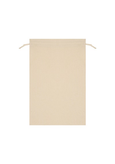10 Adet %100 Pamuk Ham Bez Büzgülü Kese - 30x44 Cm Çift İpli- Çok Amaçlı Saklama Torbası Krem
