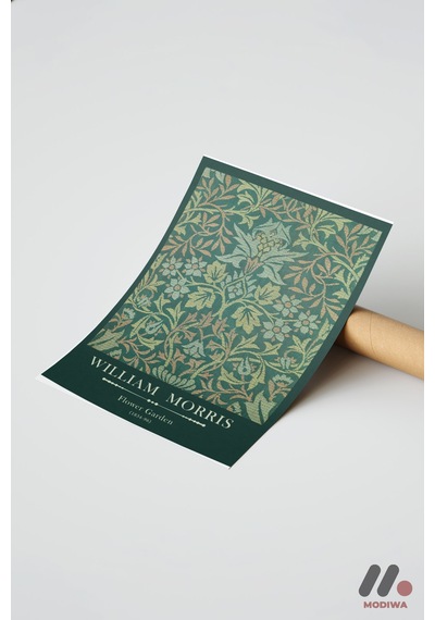 William Morris Flower Garden Deseni, Çerçevesiz Yüksek Kalite Duvar Afişi - Ev Dekorasyonu
