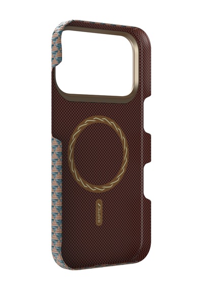 Apple Uyumlu iPhone 17 Pro Max  Kılıf M-safe Şarj Özellikli Raptic Aramid Skin Origin Seri Kapak Gold-mavi Mavi - Gold
