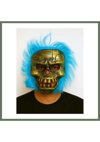 Bezos Wild Skull - Bakır Kafatası Turkuaz Saçlı İskelet Maske Bezos1 Diğer