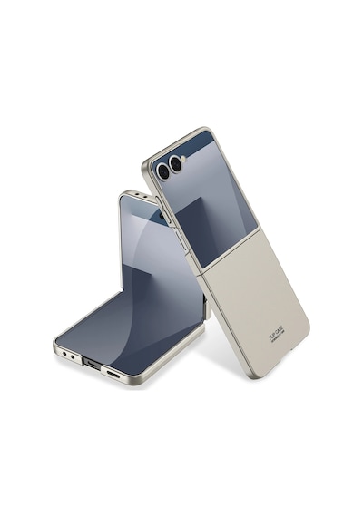 Samsung Uyumlu Galaxy Z Flip 7 Kılıf Zore Sert Kıpta Kapak Titanyum-Gri