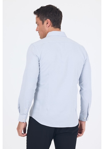 İmza Siyah Uzun Kol Sert Yaka Cepsiz Slim Fit Pamuklu Gömlek 1004250225 Siyah