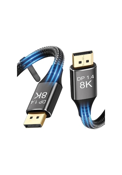 3 Metre - 8k Displayport To Displayport 1.4 Kablo - Ultra Hd 8k 60hz , 4k 144hz - Freesync, G-sync