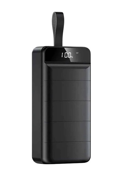 Powerbank 50.000 Mah Dijital Göstergeli Taşınabilir 4 Portlu Hızlı Powerbank Yeni Nesil Siyah