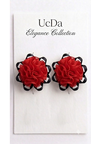 Uc&da Yıldız Serisi Lastik Toka 7x6 Cm 2'li Kırmızı - Siyah
