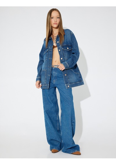 Koton Koton X Zeynep Bastık - Oversize Uzun Kot Ceket Suni Deri Yaka Detaylı Cepli Orta İndigo 5wal50057md İndigo Indıgo Koton Koton X Zeynep Bastık - Oversize Uzun Kot Ceket Suni Deri Yaka Detaylı Cepli Orta İndigo 5wal50057md İndigo Indıgo