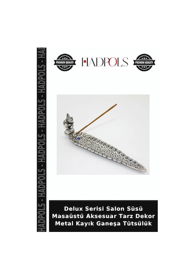 Delux Serisi Salon Süsü Masaüstü Aksesuar Tarz Dekor Metal Kayık Ganeşa Tütsülük