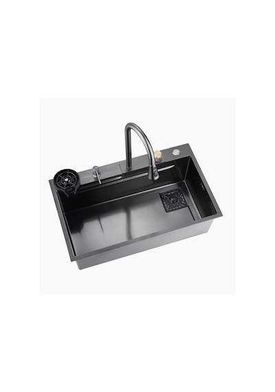 Krome Teknolojik Akıllı Eviye Seti Kombine Basic Nano Siyah Krm1010-Bl