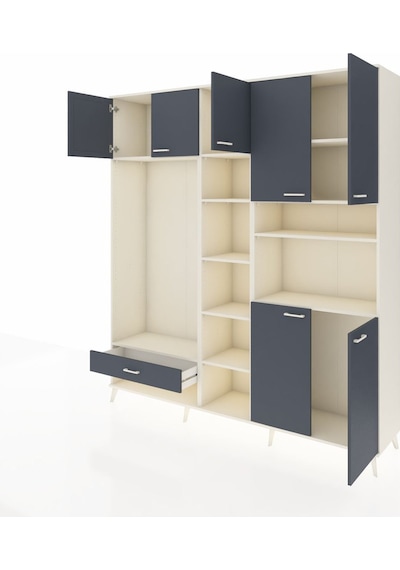 Hyperion Dolap 11 Raflı Tek Çekmeceli 7 Kapaklı 220x44x243 Aytaşı-antrasit/antrasit Çok Renkli Hyperion Dolap 11 Raflı Tek Çekmeceli 7 Kapaklı 220x44x243 Aytaşı-antrasit/antrasit Çok Renkli