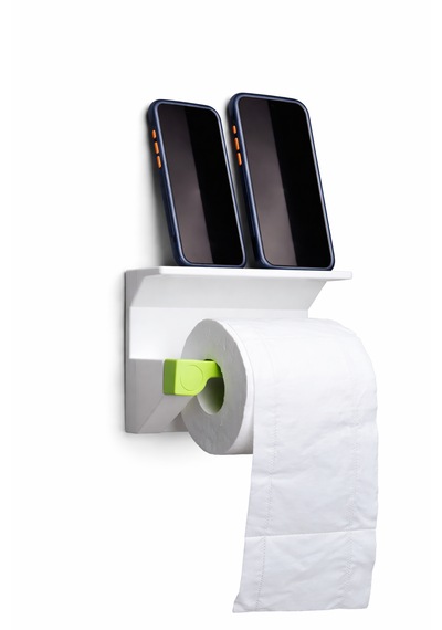 Telefon Raflı Tuvalet Kağıdı Tutucu Çok Amaçlı Banyo Organizer Tuvalet Kağıdı Askılığı Telefon Ve Eşya Raflı Aparat Beyaz