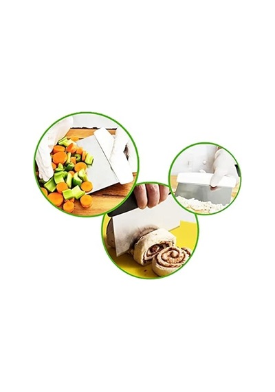 Çok Renkli Çelik Hamur Kesme Ve Kazıma Spatulası 0